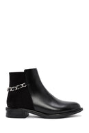 Woman Black Chain Detailed Zippered Boots | Derimod