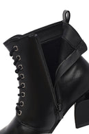 Woman Black Zippered Thick Heel Boots | Derimod