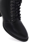 Woman Black Zippered Thick Heel Boots | Derimod