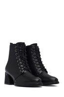 Woman Black Zippered Thick Heel Boots | Derimod