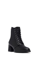 Woman Black Zippered Thick Heel Boots | Derimod