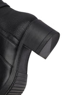 Woman Black Zippered Thick Heel Boots | Derimod