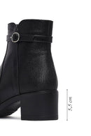 Woman Black Zippered Thick Heel Boots | Derimod