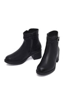 Woman Black Zippered Thick Heel Boots | Derimod