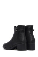 Woman Black Zippered Thick Heel Boots | Derimod