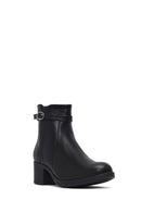 Woman Black Zippered Thick Heel Boots | Derimod
