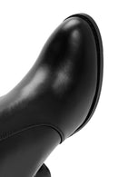 Woman Black Zippered Thick Heeled Boots | Derimod