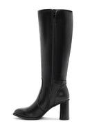 Woman Black Zippered Thick Heeled Boots | Derimod