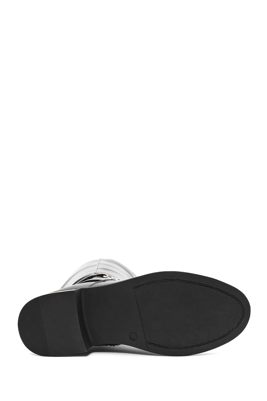 Kadın Siyah Fermuarlı Toka Detaylı Çizme