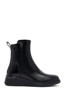 Woman Black Zippered Wedge Heeled Boots | Derimod