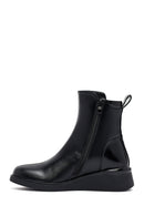 Woman Black Zippered Wedge Heeled Boots | Derimod