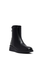 Woman Black Zippered Wedge Heeled Boots | Derimod