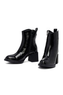 Kadın Siyah Fermuarlı Kalın Topuklu Bot | Derimod