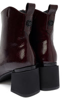 Kadın Bordo Fermuarlı Kalın Topuklu Bot | Derimod