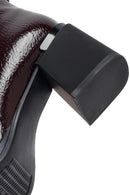 Kadın Bordo Fermuarlı Kalın Topuklu Bot | Derimod