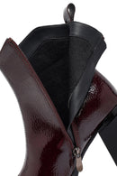 Kadın Bordo Fermuarlı Kalın Topuklu Bot | Derimod