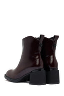 Kadın Bordo Fermuarlı Kalın Topuklu Bot | Derimod