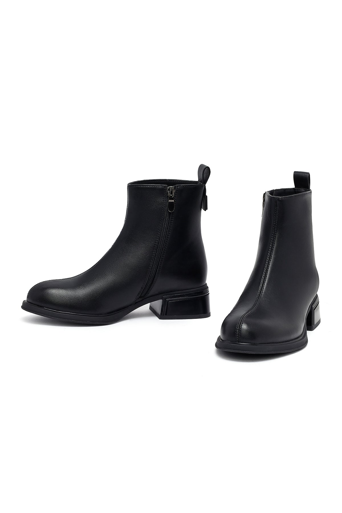 Kadın Siyah Fermuarlı Bot