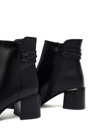 Kadın Siyah Fermuarlı Kalın Topuklu Bot | Derimod