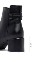 Kadın Siyah Fermuarlı Kalın Topuklu Bot | Derimod