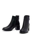 Kadın Siyah Fermuarlı Kalın Topuklu Bot | Derimod