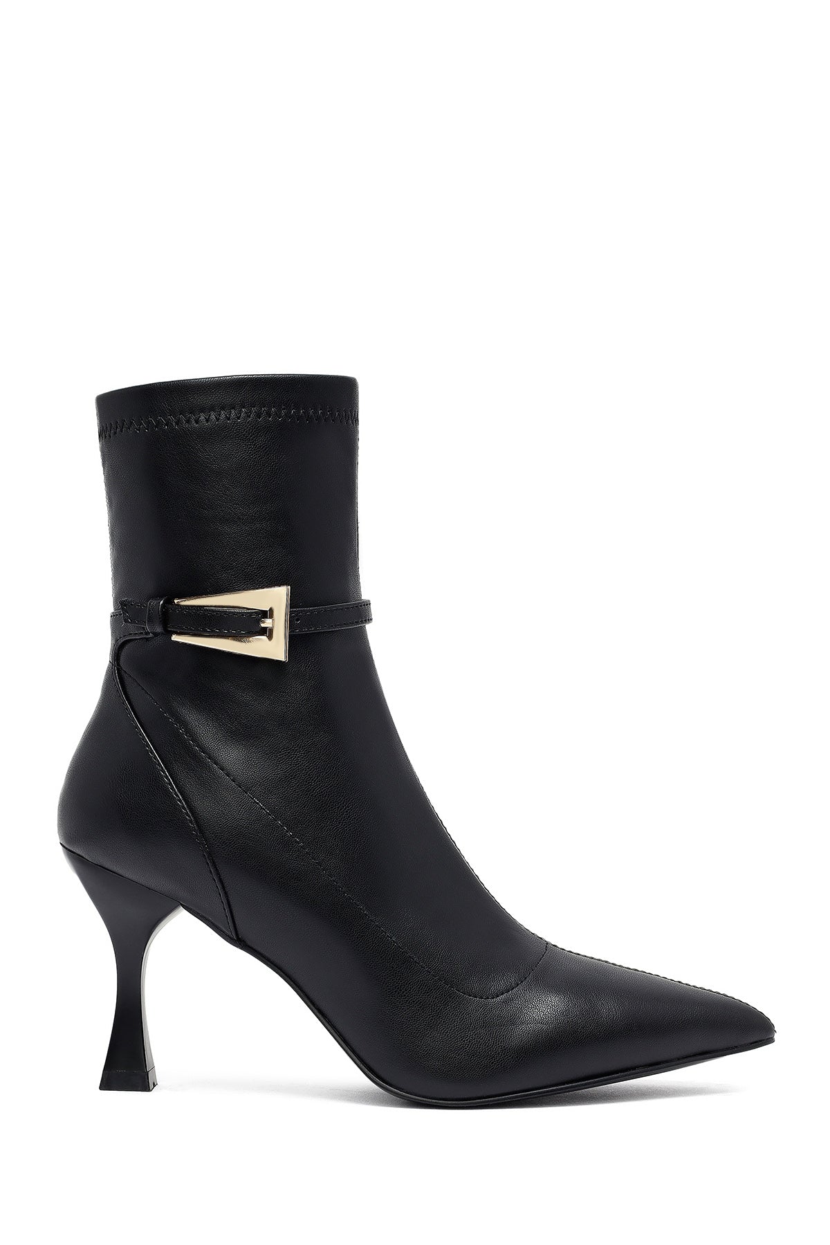 Woman Black Zippered Thin Heeled Boots 25WFE402114 | Derimod