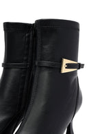 Woman Black Zippered Thin Heeled Boots | Derimod