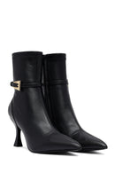 Woman Black Zippered Thin Heeled Boots | Derimod