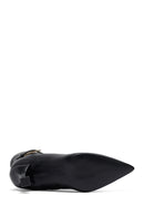 Woman Black Zippered Thin Heeled Boots | Derimod