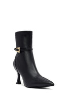Woman Black Zippered Thin Heeled Boots | Derimod