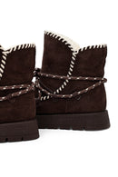 Kadın Kahverengi Bağcıklı Kalın Tabanlı Süet Teddy Bot | Derimod