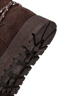 Kadın Kahverengi Bağcıklı Kalın Tabanlı Süet Teddy Bot | Derimod