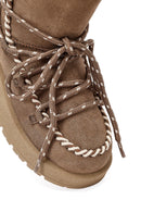 Kadın Vizon Bağcıklı Kalın Tabanlı Süet Teddy Bot | Derimod