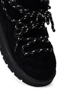 Kadın Siyah Bağcıklı Kalın Tabanlı Süet Teddy Bot | Derimod