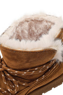 Kadın Taba Bağcıklı Kalın Tabanlı Süet Teddy Bot | Derimod