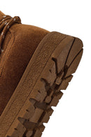 Kadın Taba Bağcıklı Kalın Tabanlı Süet Teddy Bot | Derimod