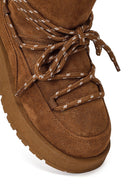 Kadın Taba Bağcıklı Kalın Tabanlı Süet Teddy Bot | Derimod