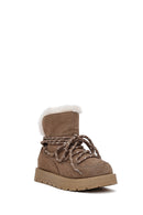 Kadın Vizon Bağcıklı Kalın Tabanlı Süet Teddy Bot | Derimod