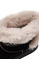 Kadın Siyah Kalın Tabanlı Süet Teddy Bot | Derimod