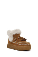 Kadın Taba Kalın Tabanlı Püsküllü Süet Teddy Bot | Derimod