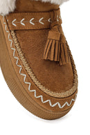 Kadın Taba Kalın Tabanlı Püsküllü Süet Teddy Bot | Derimod