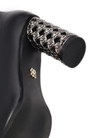 Kadın Siyah Bağcıklı Fermuarlı Kalın Topuklu Bot | Derimod