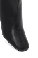 Women's Black Zippered Thick Heeled Boots | Derimod