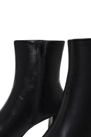 Women's Black Zippered Thick Heeled Boots | Derimod