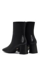 Women's Black Zippered Thick Heeled Boots | Derimod