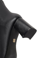 Women's Black Zippered Thick Heeled Boots | Derimod