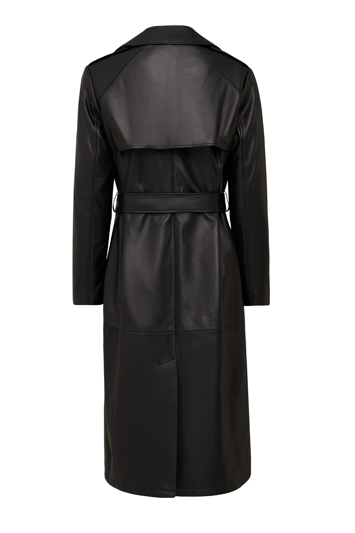 Natalia Kadın Siyah Deri Trençkot