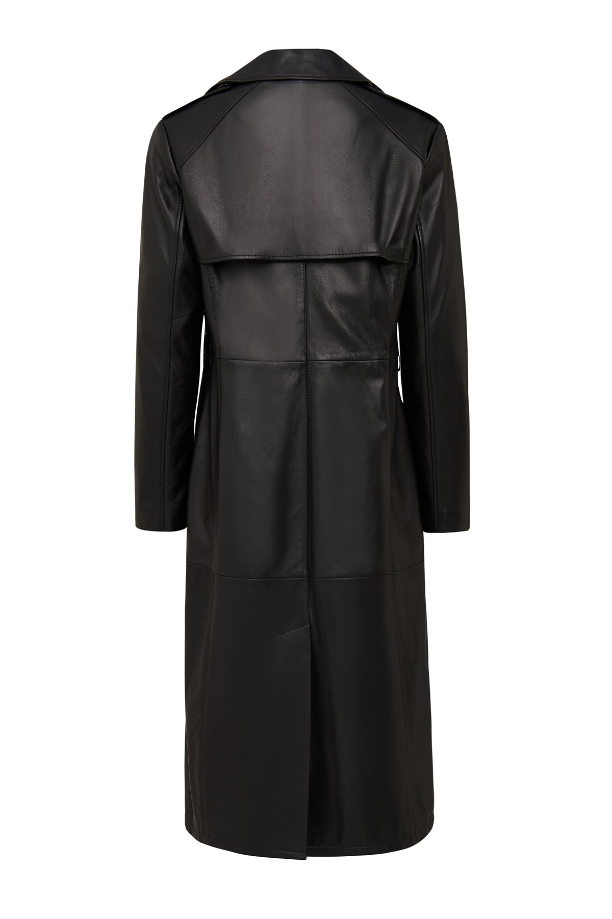 Natalia Kadın Siyah Deri Trençkot