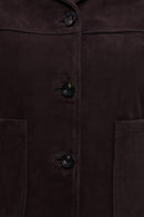 Jill Kadın Kahverengi Kısa Süet Deri Mont | Derimod