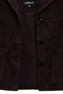 Jill Kadın Kahverengi Kısa Süet Deri Mont | Derimod